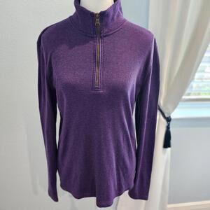 Lauren Ralph Lauren LRL Lauren Jeans Co. Purple Quarter Zip Pullover-Large
